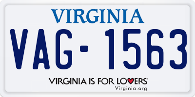 VA license plate VAG1563