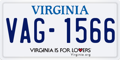 VA license plate VAG1566