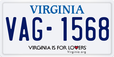 VA license plate VAG1568