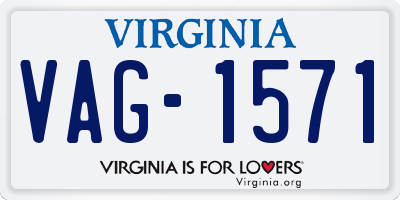 VA license plate VAG1571