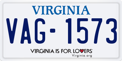 VA license plate VAG1573