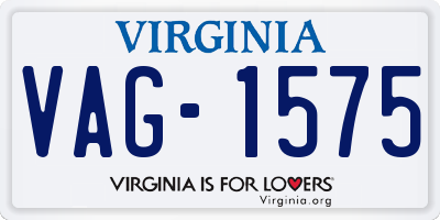 VA license plate VAG1575