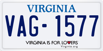 VA license plate VAG1577