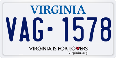 VA license plate VAG1578