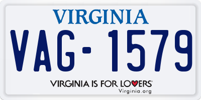 VA license plate VAG1579