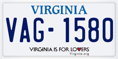 VA license plate VAG1580