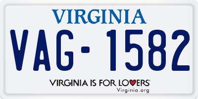 VA license plate VAG1582