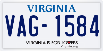 VA license plate VAG1584
