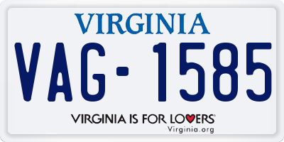 VA license plate VAG1585