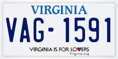 VA license plate VAG1591