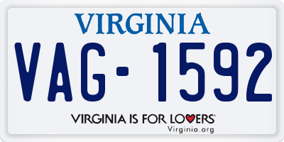 VA license plate VAG1592