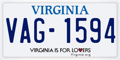 VA license plate VAG1594