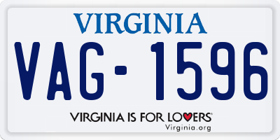 VA license plate VAG1596