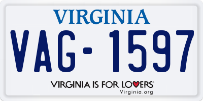 VA license plate VAG1597