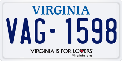 VA license plate VAG1598