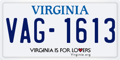 VA license plate VAG1613