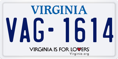VA license plate VAG1614