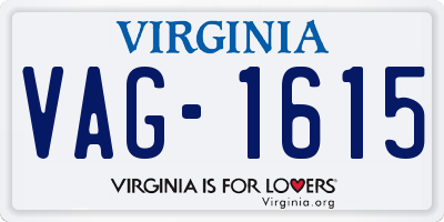 VA license plate VAG1615