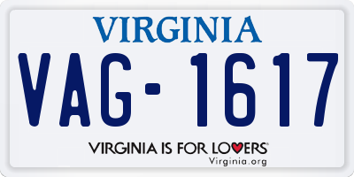 VA license plate VAG1617