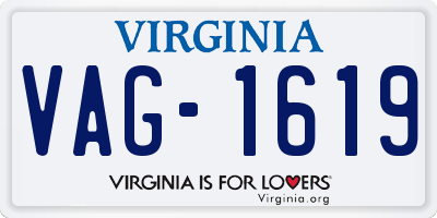 VA license plate VAG1619