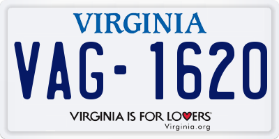 VA license plate VAG1620