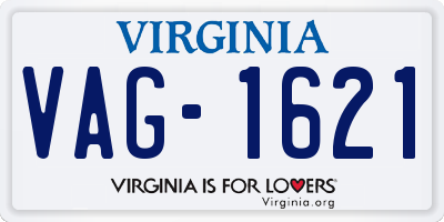 VA license plate VAG1621