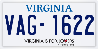 VA license plate VAG1622