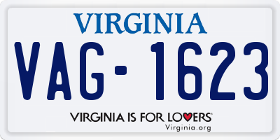 VA license plate VAG1623