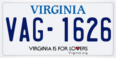 VA license plate VAG1626