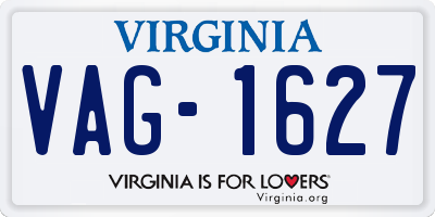 VA license plate VAG1627