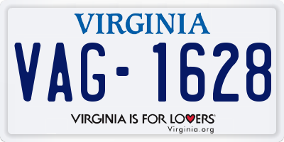 VA license plate VAG1628