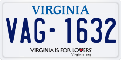 VA license plate VAG1632