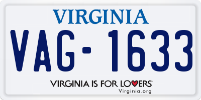 VA license plate VAG1633