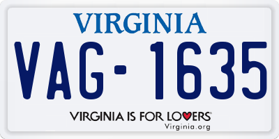 VA license plate VAG1635