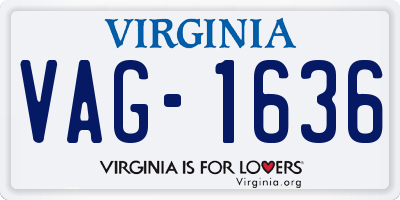 VA license plate VAG1636