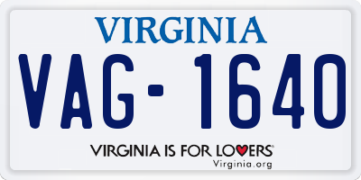 VA license plate VAG1640