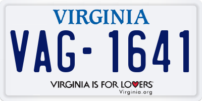 VA license plate VAG1641