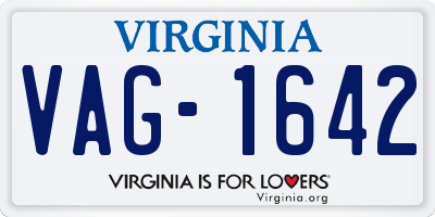 VA license plate VAG1642