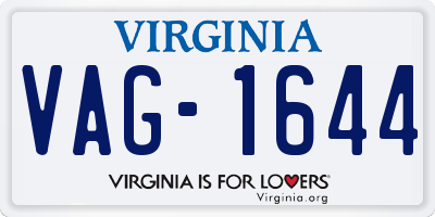 VA license plate VAG1644