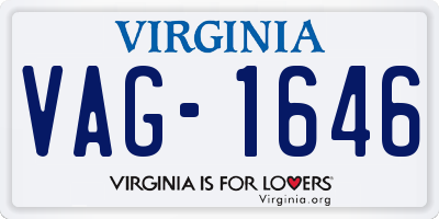 VA license plate VAG1646