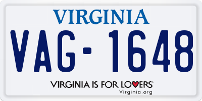 VA license plate VAG1648