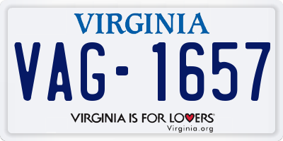 VA license plate VAG1657