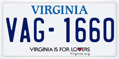 VA license plate VAG1660