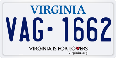 VA license plate VAG1662