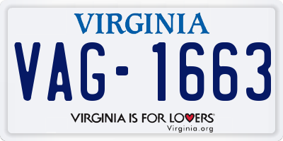 VA license plate VAG1663