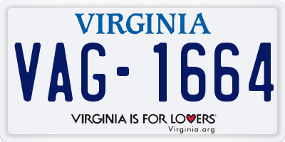 VA license plate VAG1664