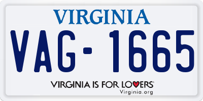 VA license plate VAG1665