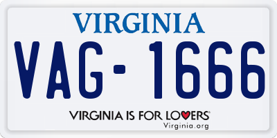 VA license plate VAG1666