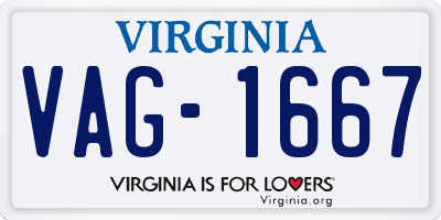 VA license plate VAG1667