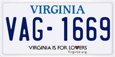 VA license plate VAG1669